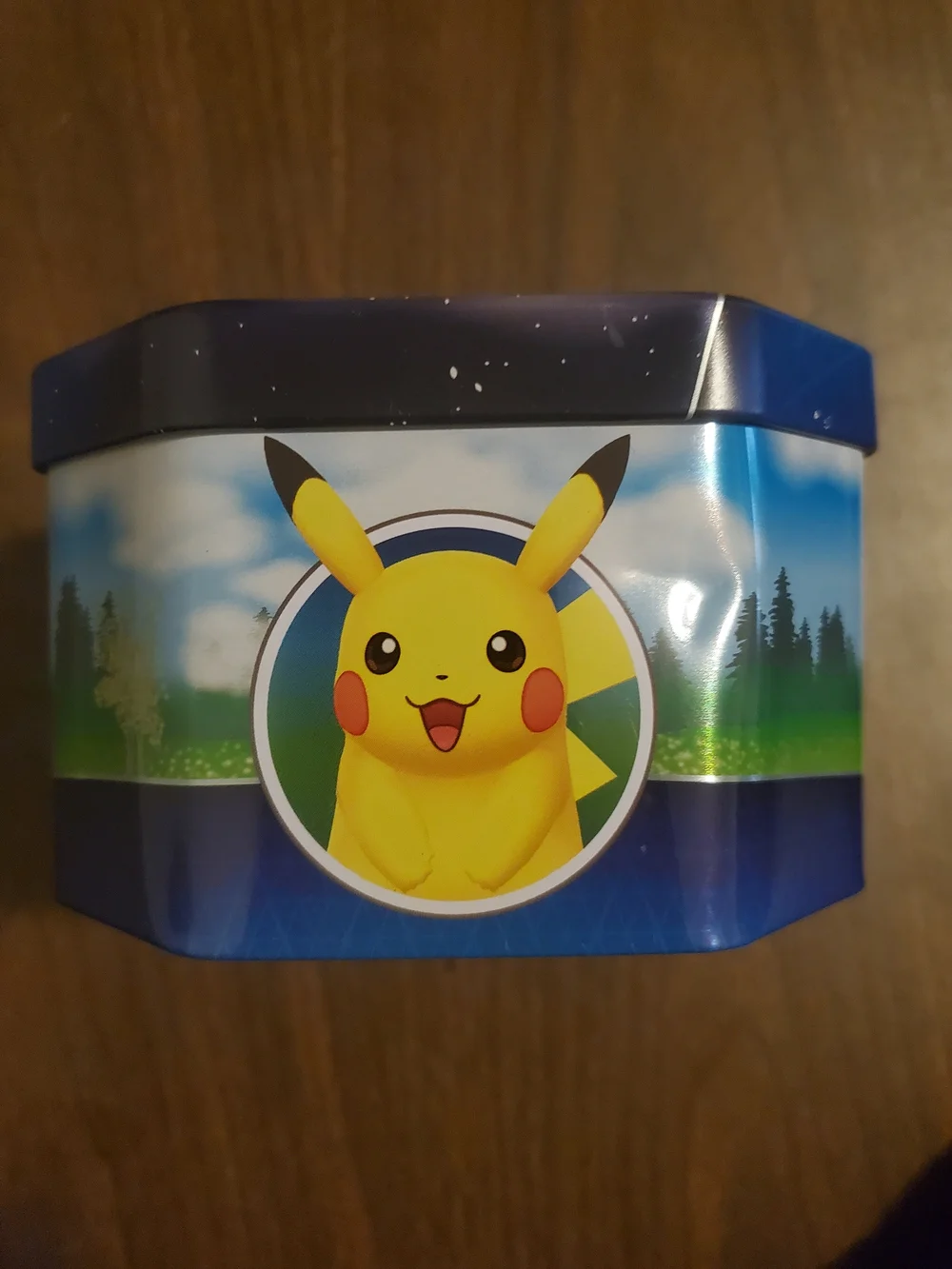 Pokemon Pikachu Tin with Blue and Yellow Artwork